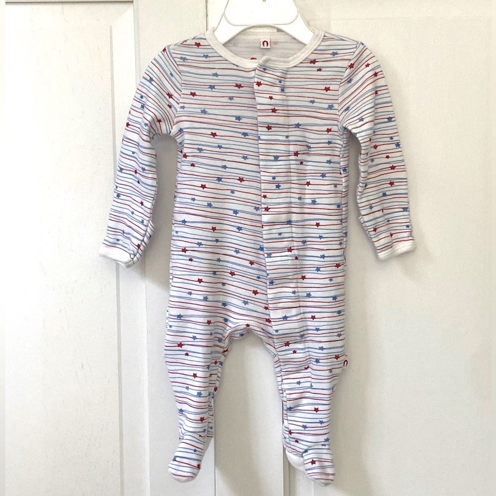 💙 2 / $22 MAGNETIC ME sleeper footie stars and stripes EUC